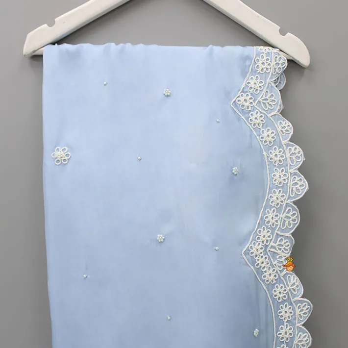 Clearance Blue Embroidered Dupatta Ethnic Wear