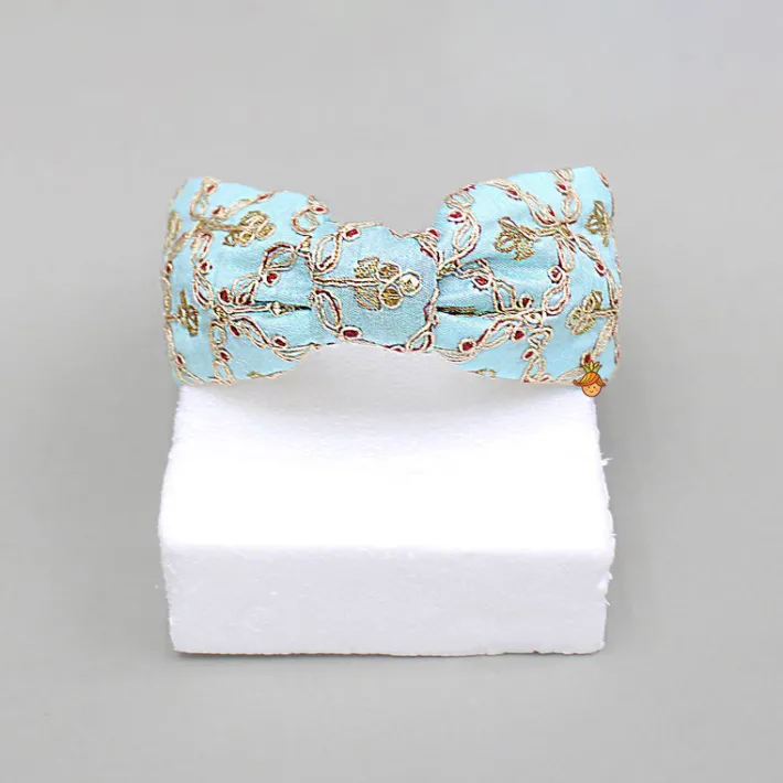 New Blue Embroidered Hairband Hair Accessories | Hair Bands