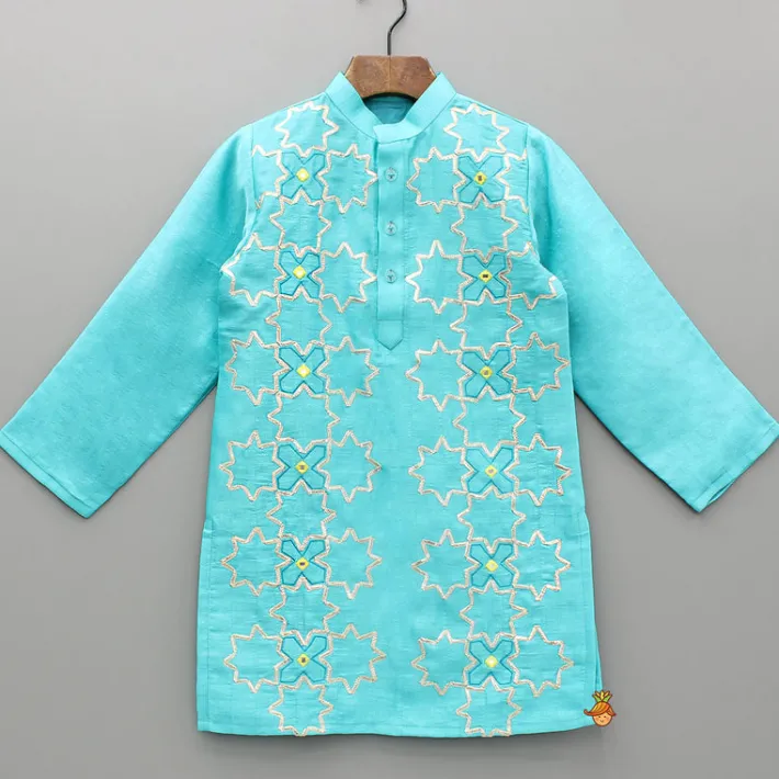 Best Blue Embroidered Kurta And Pyjama BOY Indian Ethnic Wear | Ethnic Sets
