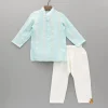 Outlet Blue Embroidered Kurta With Pyjama BOY Indian Ethnic Wear | Ethnic Sets