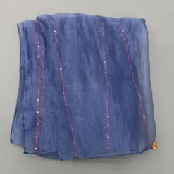 Sale Blue Embroidered Kurti With Pleated Sharara And Dupatta Ethnic Wear | Palazzos & Shararas