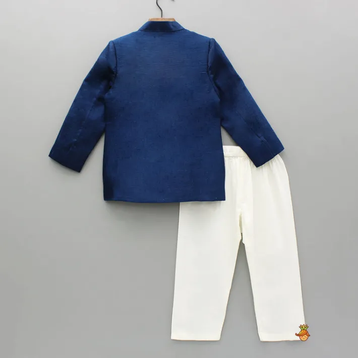 Fashion Blue Embroidered Sherwani And Pyjama BOY Indian Ethnic Wear | Sherwani Sets