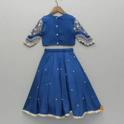 Discount Blue Embroidered Top And Lehenga Ethnic Wear | Lehengas & Ghagras