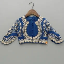 Discount Blue Embroidered Top And Lehenga Ethnic Wear | Lehengas & Ghagras