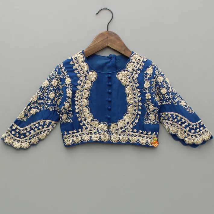 Discount Blue Embroidered Top And Lehenga Ethnic Wear | Lehengas & Ghagras