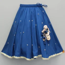 Discount Blue Embroidered Top And Lehenga Ethnic Wear | Lehengas & Ghagras