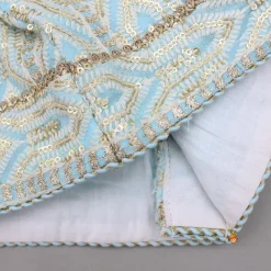 Best Blue Embroidered Top And Lehenga With Dupatta And Matching Potli Bag Ethnic Wear | Lehengas & Ghagras
