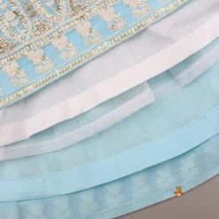 Best Blue Embroidered Top And Lehenga With Dupatta And Matching Potli Bag Ethnic Wear | Lehengas & Ghagras