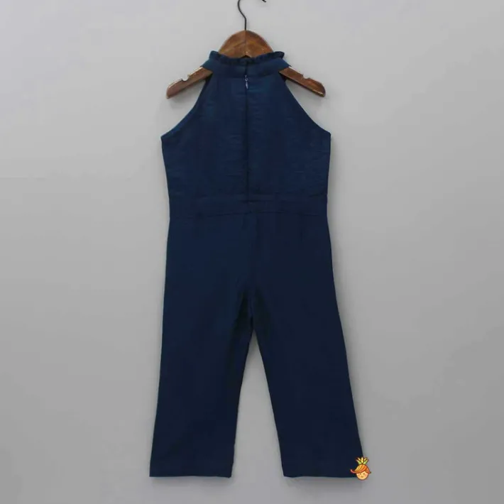 Hot Blue Embroidered Yoke Jumpsuit Dresses & Sets | Jumpsuits