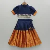 Clearance Blue Floral Embroidered Top And Pleated Lehenga Ethnic Wear | Lehengas & Ghagras
