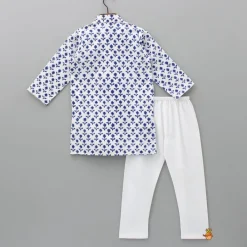 Best Blue Floral Printed Kurta And Pyjama BOY Indian Ethnic Wear | Ethnic Sets