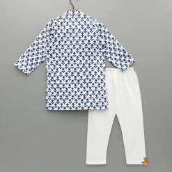 Outlet Blue Floral Printed Kurta And Pyjama BOY Indian Ethnic Wear | Ethnic Sets