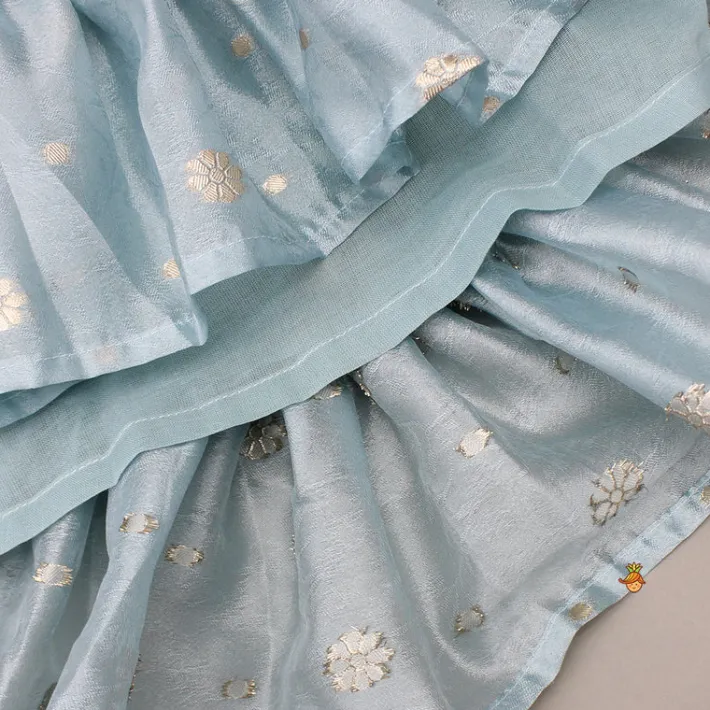 Outlet Blue Halter Neck Embroidered Kurti Ethnic Wear | Kurtis & Jumpsuits