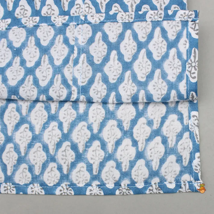 Hot Blue Hand Block Printed Kurta And Pyjama BOY Indian Ethnic Wear | Ethnic Sets