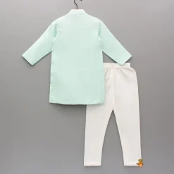 Online Blue Hand Embroidered Kurta And Churidar BOY Indian Ethnic Wear | Ethnic Sets