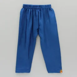 Outlet Blue Heart Embroidered Flap Kurta And Pyjama BOY Indian Ethnic Wear | Ethnic Sets