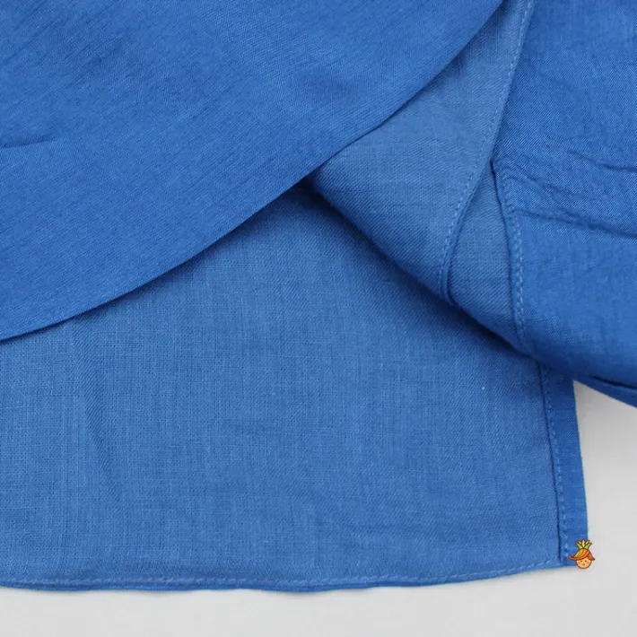Outlet Blue Heart Embroidered Flap Kurta And Pyjama BOY Indian Ethnic Wear | Ethnic Sets