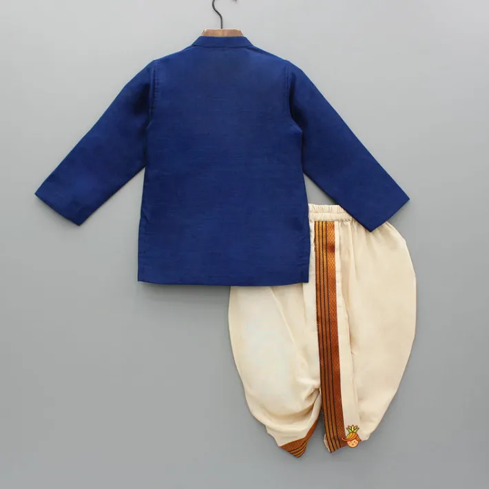 Best Blue Kurta And Beige Dhoti BOY Twinning Sets | Indian Ethnic Wear