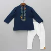 Clearance Blue Kurta With Animal Embroidery And Pyjama BOY Twinning Sets | Indian Ethnic Wear