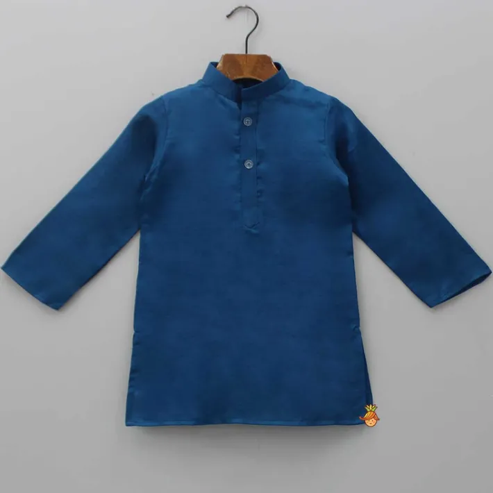 Discount Blue Kurta With Bird Embroidered Green Jacket And Pyjama BOY Indian Ethnic Wear | Ethnic Sets
