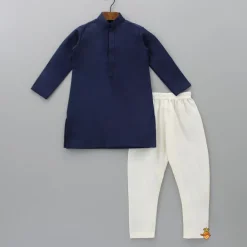 Fashion Blue Kurta With Fringed Jacket And Churidar BOY Indian Ethnic Wear | Ethnic Sets