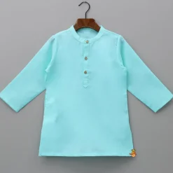 Online Blue Kurta With Multicolour Jacket And Pyjama BOY Indian Ethnic Wear | Ethnic Sets