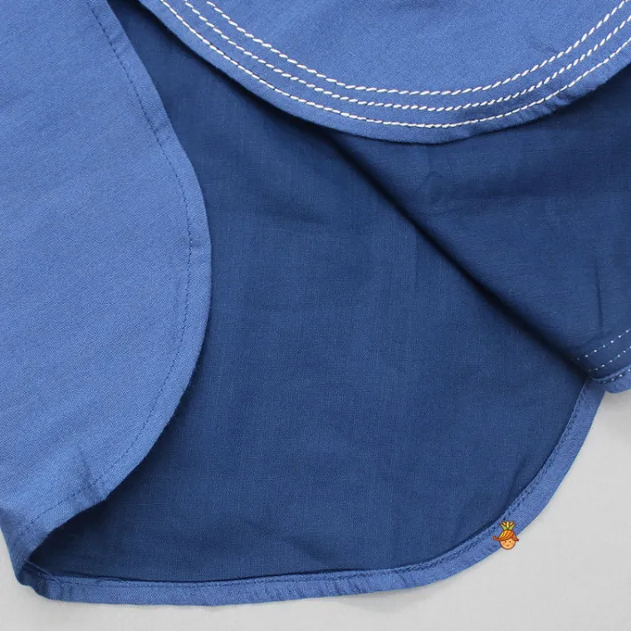 Discount Blue Kurta With Stylish Hem And Pyjama BOY Indian Ethnic Wear | Ethnic Sets