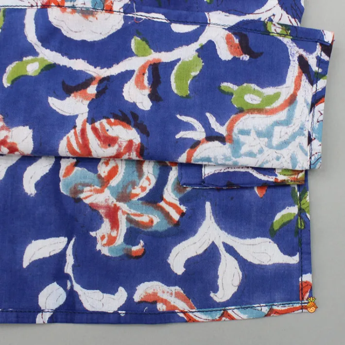 Online Blue Multicolour Printed Kurta And Pyjama BOY Twinning Sets | Indian Ethnic Wear