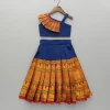 Outlet Blue One Shoulder Pleats Detailed Top And Pleated Lehenga Twinning Sets | Ethnic Wear