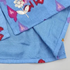 Outlet Blue Printed And Embroidered Kurta With Pyjama BOY Indian Ethnic Wear | Ethnic Sets