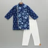 Outlet Blue Printed Asymmetric Kurta And Pyjama BOY Indian Ethnic Wear | Ethnic Sets