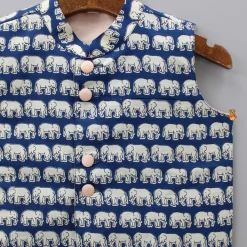 Hot Blue Printed Ethnic Jacket BOY Indian Ethnic Wear | Ethnic Jackets