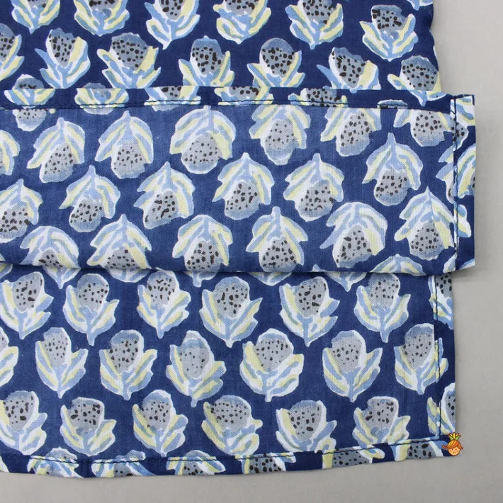 Clearance Blue Printed Kurta And Pyjama BOY Indian Ethnic Wear | Ethnic Sets