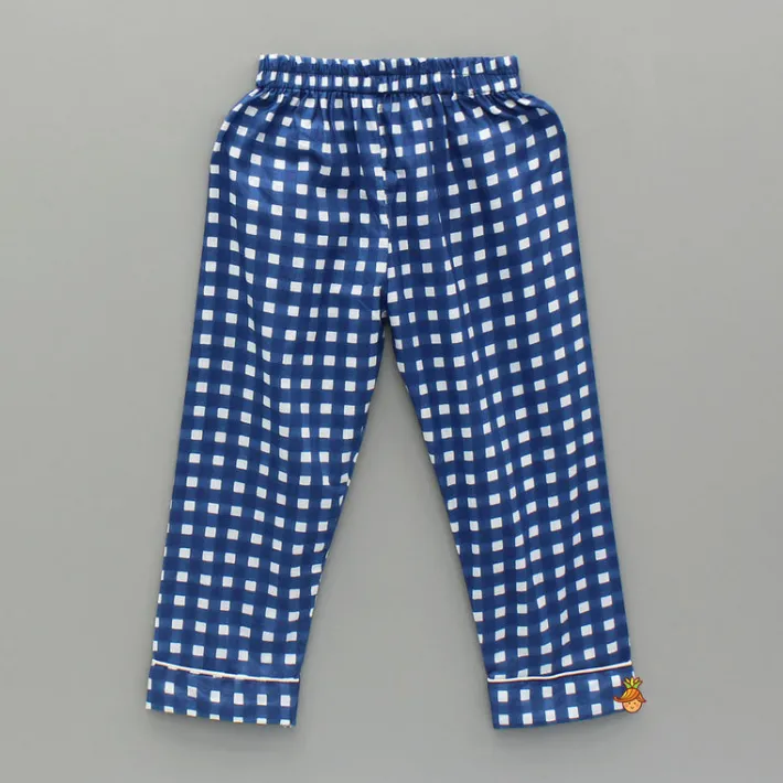 Clearance Blue Printed Notch Collar Sleepwear BOY Sleep Wear | Sleepwear