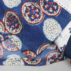 Online Blue Printed Top With Attached Flap And Tiered Sharara Ethnic Wear | Palazzos & Shararas