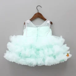 Fashion Blue Ruffle And Sequin Dress With Hair Clip Dresses & Sets | Dresses