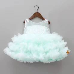 Fashion Blue Ruffle And Sequin Dress With Hair Clip Dresses & Sets | Dresses