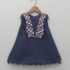 Fashion Blue Scalloped Hem Detailing Kurti And Palazzo Palazzos & Shararas | Ethnic Wear