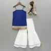 Online Blue Strappy Top And Sharara With Dupatta Ethnic Wear | Palazzos & Shararas