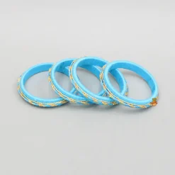 Sale Blue Thread And Lace Detailed Bangles Set Bangles