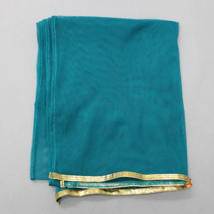 Discount Blue Top And Floral Printed Lehenga With Net Dupatta Lehengas & Ghagras | Ethnic Wear