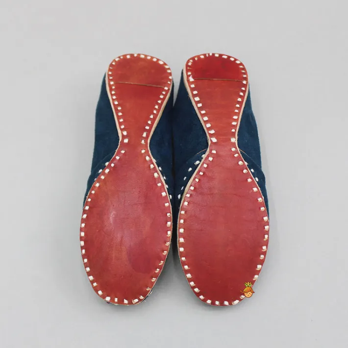 Fashion Blue Zardozi Embroidered Jutti BOY Shoes | Shoes
