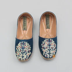 Fashion Blue Zardozi Embroidered Jutti BOY Shoes | Shoes