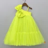 Fashion Bow Adorned Green One Shoulder Gown Dresses & Sets | Gowns