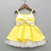 Best Bow Embellished Yellow Strappy Flared Dress Dresses & Sets | Dresses