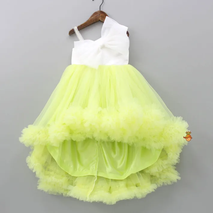 Hot Bow Enhanced One Shoulder Net Dress Dresses & Sets | Dresses