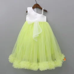 Hot Bow Enhanced One Shoulder Net Dress Dresses & Sets | Dresses