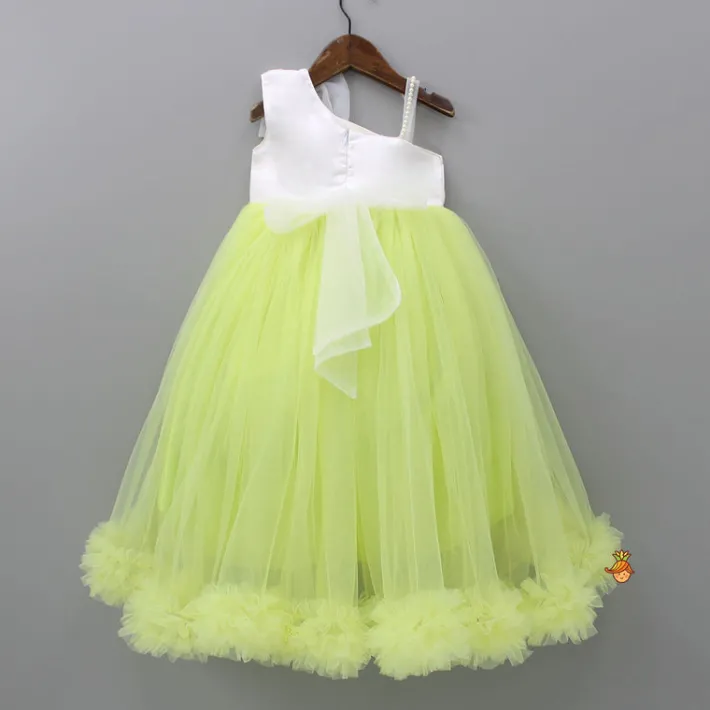 Hot Bow Enhanced One Shoulder Net Dress Dresses & Sets | Dresses
