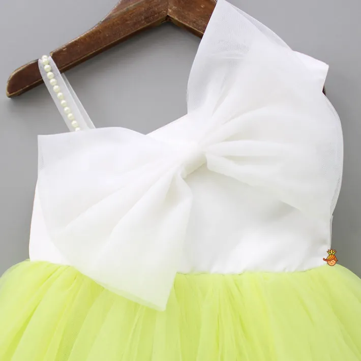 Hot Bow Enhanced One Shoulder Net Dress Dresses & Sets | Dresses