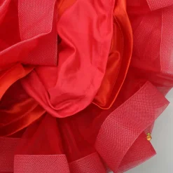 Outlet Bows Enhanced Ruffle Layered Red Net Dress Dresses & Sets | Dresses